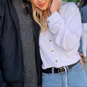 White blouse with buttons